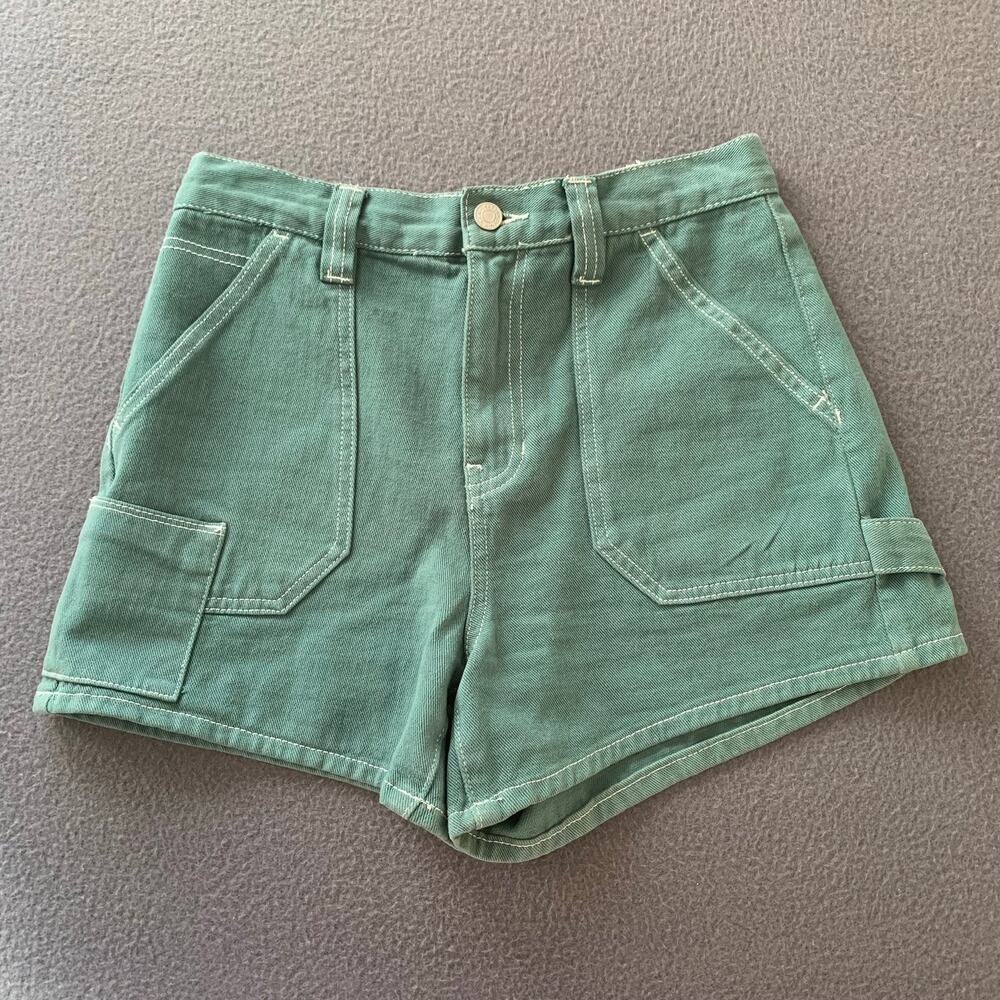 PacSun Workwear Short Green Size 27 High Rise Carpenter Style Shorts